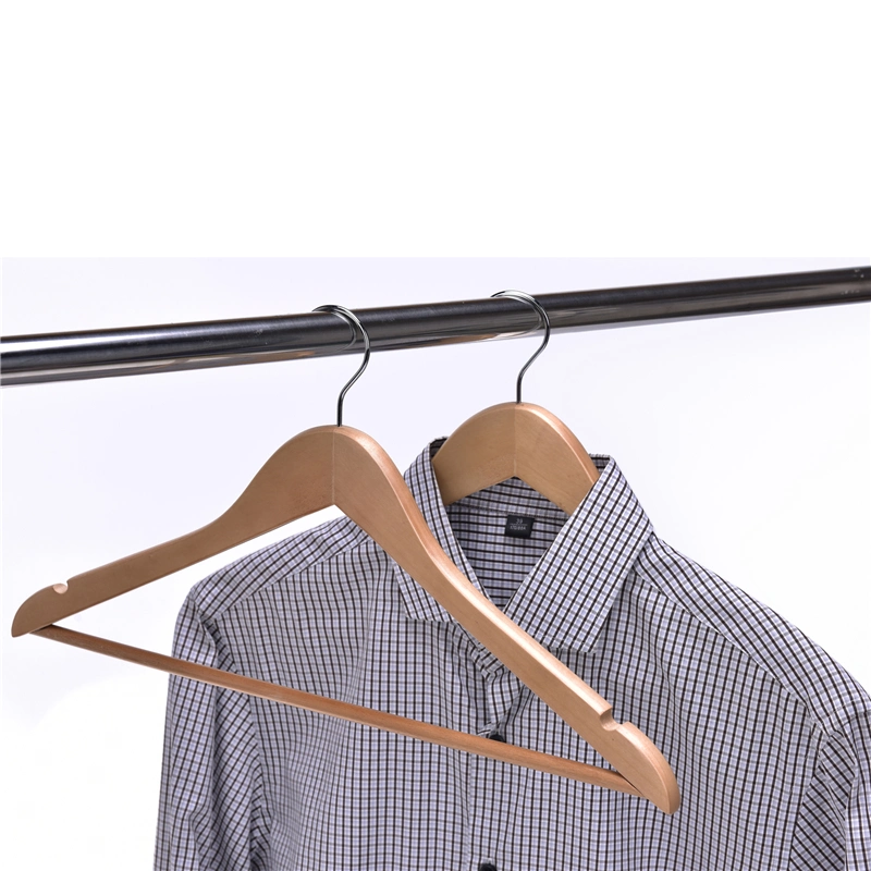 BSCI Certificated High Quality Multifuctional Natural Wooden Hangers for Clothes Shop