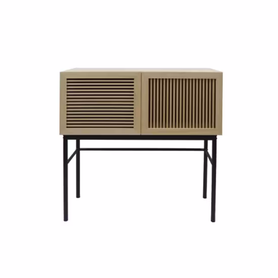 Natural Rattan and Wood Cabinet Home Storage