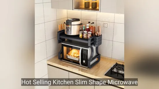 Hot Selling Kitchen Slim Shape Microwave Oven Holder Spice Storage Shelf 