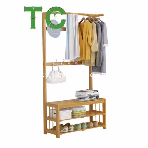 Multipurpose Bamboo Clothes Drying Rack/Clothes Shelf Garment Rack Hall Multi
