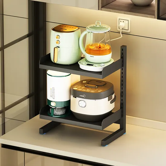 Manufacturer Supplier Multifunctional Microwave Wall Shelf Kitchen Wooden Bakers Storage Rack Shelf with Cabinets 
