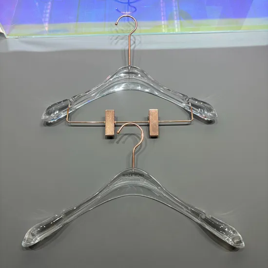 Crystal Clear Acrylic Clothes Hanger OEM Store Luxury Acrylic Hangers for Clothing 