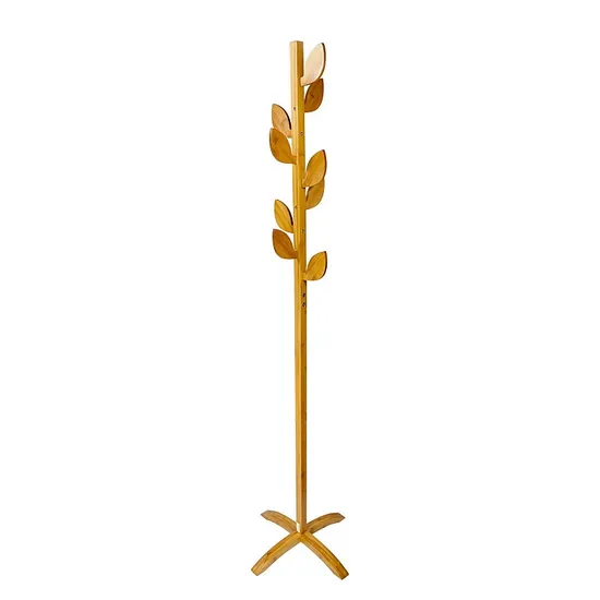 High Quality Bamboo Single Coat Clothing Display Racks Solid Hangers for Bedroom 