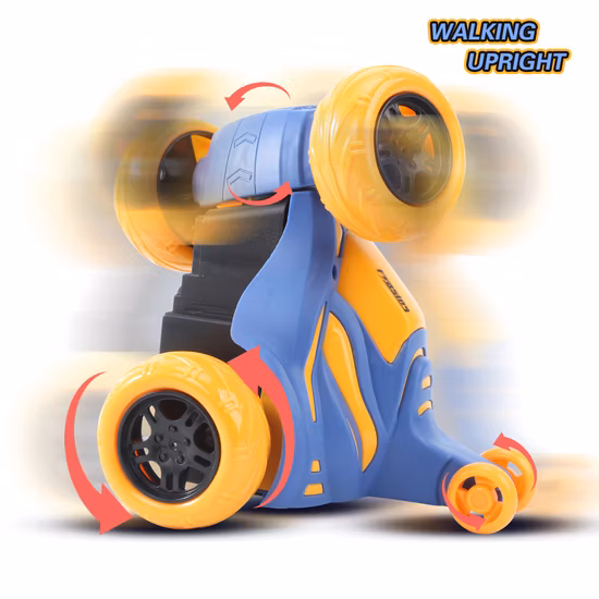Rechargeable Remote Control Flip Spinning Car Toy Boys Rolling Radio Control Car Musical 360 Degrees Rotation Vehicle Cool Flashing Light RC Stunt Car for Kids