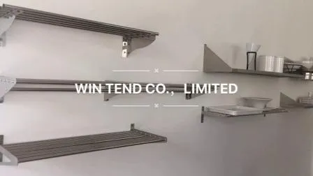 Factory Commercial Catering Restaurant Hotel Kitchen Adjust Stainless Steel Wall Shelf Mounted with Adjustable Two Layers Hanging Shelves Rack 